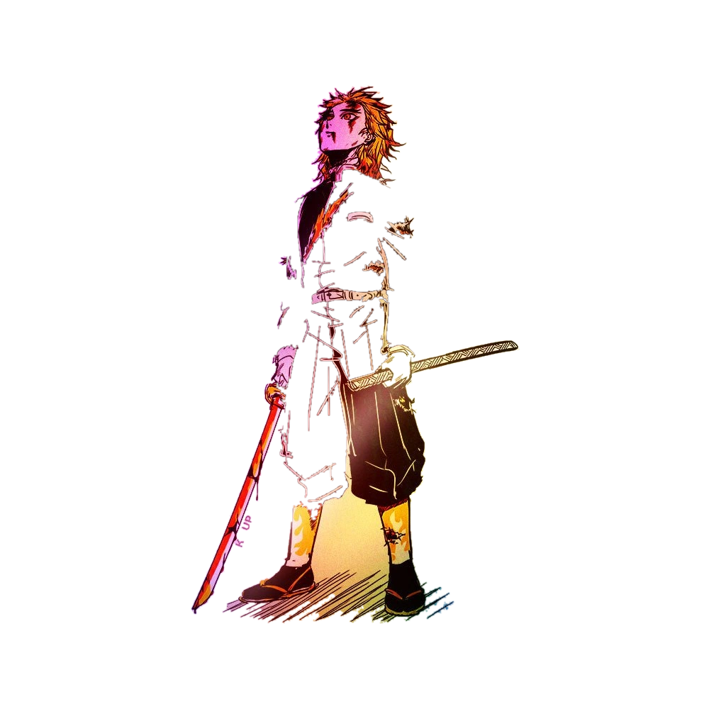 Anime Samurai Katana Holographic Stickers